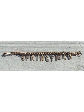Scarce Vintage Springfield College University Charm Letter Bracelet Jewelry
